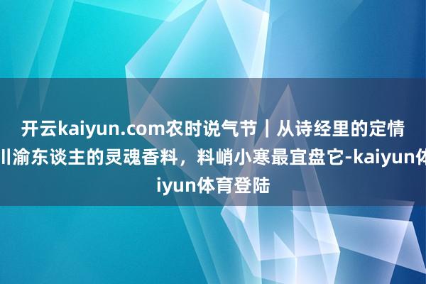 开云kaiyun.com农时说气节｜从诗经里的定情信物到川渝东谈主的灵魂香料，料峭小寒最宜盘它-kaiyun体育登陆