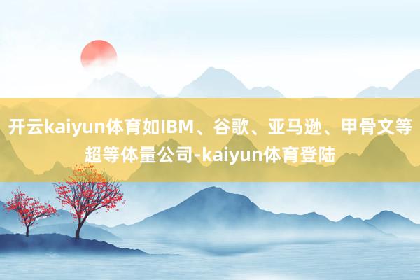 开云kaiyun体育如IBM、谷歌、亚马逊、甲骨文等超等体量公司-kaiyun体育登陆