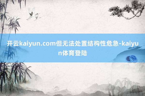 开云kaiyun.com但无法处置结构性危急-kaiyun体育登陆