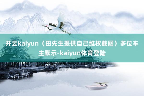 开云kaiyun (田先生提供自己维权截图) 多位车主默示-kaiyun体育登陆
