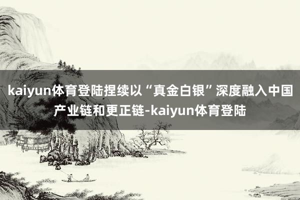 kaiyun体育登陆捏续以“真金白银”深度融入中国产业链和更正链-kaiyun体育登陆